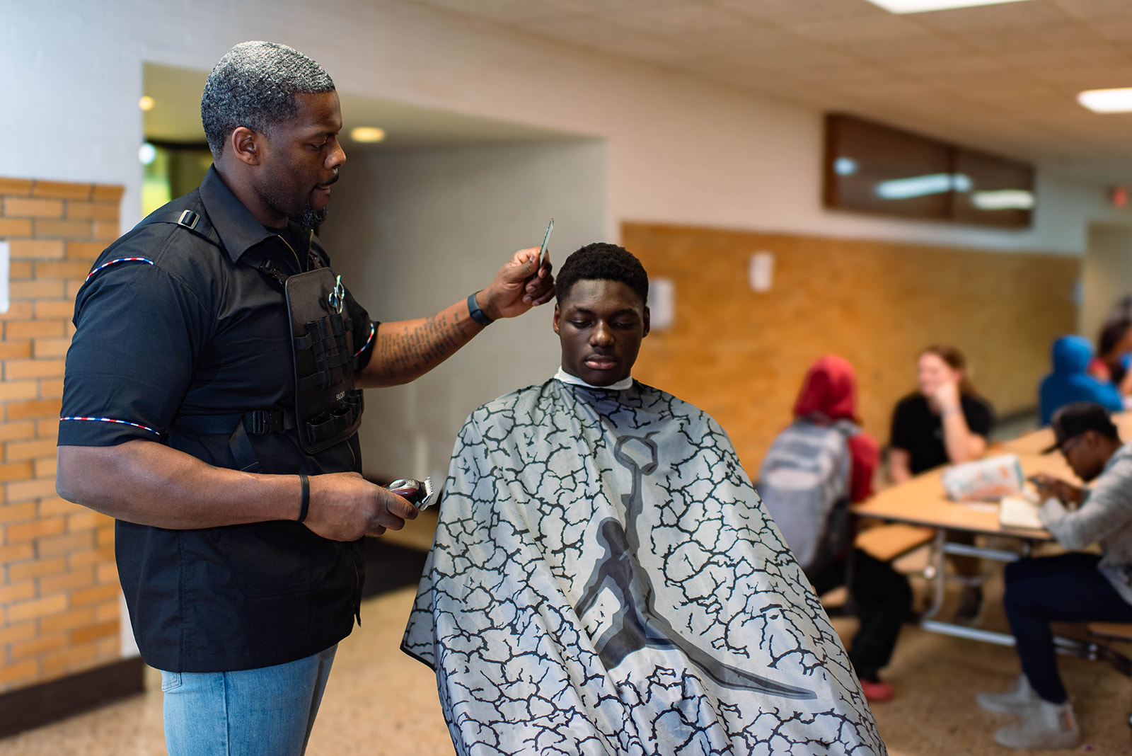 the mobile barber company at school